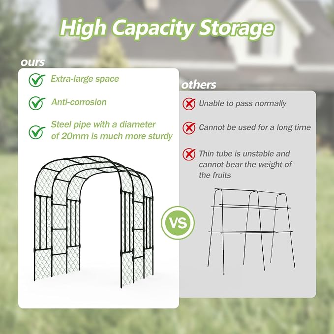 Trellis for Climbing Plants Outdoor - Size of the Grape Vine Trellis: 71 * 69 * 79 inch - Cucumber Trellis for Raised Bed, Garden Trellis for Climbing Plants, Cucumber, Vegetable, Tomato