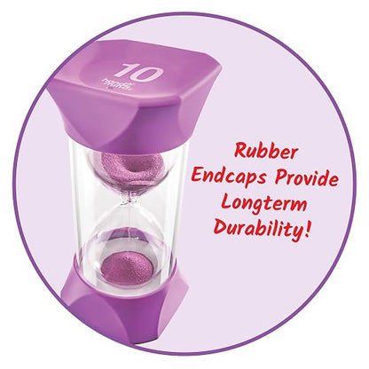 hand2mind Jumbo 10 Minute Sand Timer, Large Hourglass, Shower Timer for Kids, Sand Clock, Toddler Visual Countdown for Classroom, Game and Calm Down Corner Supplies (Set of 1)