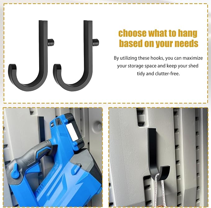 Storage Shed Hooks for Suncast/Craftsmen Resin Storage Shed 4 Pcs J-Hook