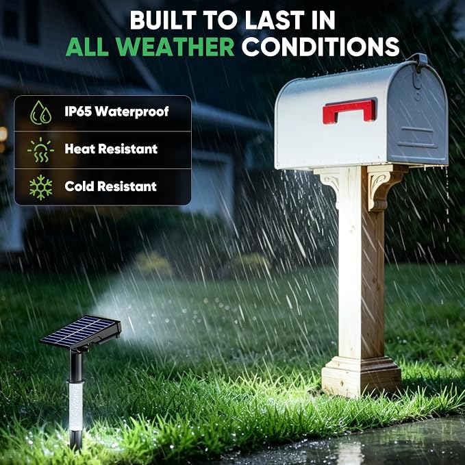 Solar Spotlights Outdoor Waterproof, 76-LED Super Bright Solar Lights Outdoor, 2 Lighting Modes Garden Lights Solar Powered for Pathway Yard Tree Statues- Cool White, 2 Pack