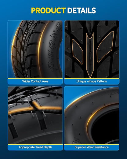 PHILTOP 19x7-8 ATV UTV Tires, 4-Ply Super Mud 19x7-8 ATV All-Terrain Tires for Riding Mowers, Golf Carts, Off-Road,1 Pcs,Tubeless (Z-129)