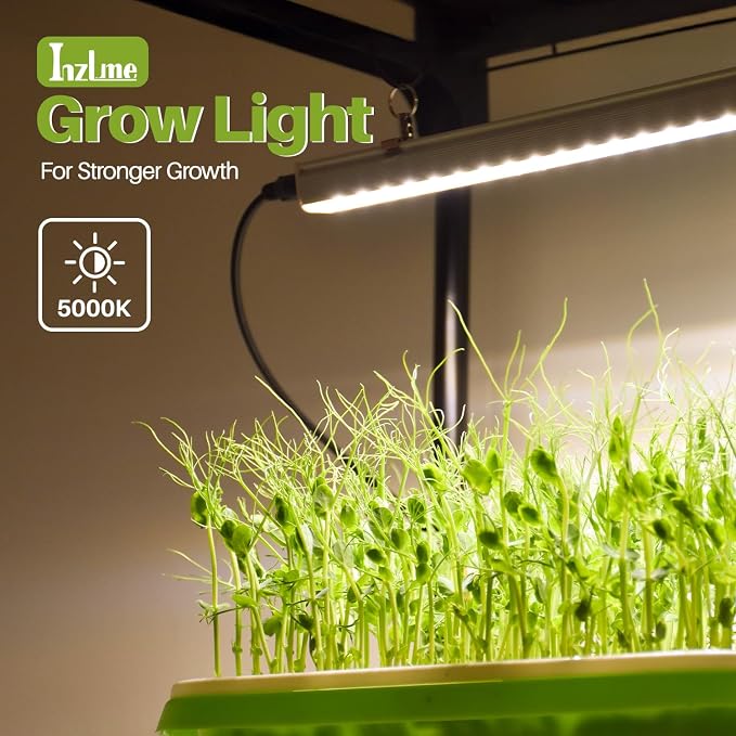 Plant Shelf with Grow Light, 5 Tier Plant Stand with Grow Light, Metal Plant Rack with 4 Pack 60W Plant Light for Indoor Plant, Seed Start, Seedling, Seed Trays, 17.7" W x 29.5" L x 59" H