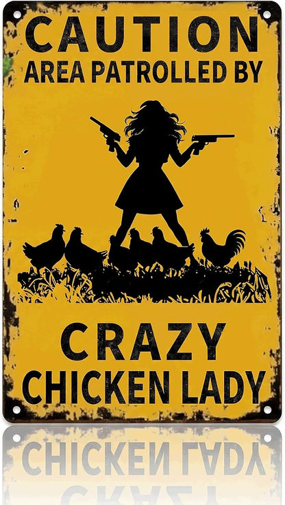 Metal Chicken Coop Sign, Funny Chicken Gifts, Tin Sign for Home Farm Chicken Coop Farmhouse Kitchen Garden Decor 8 X 12 Inch