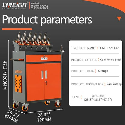 CAT/BT40 Large Capacity CNC Tool Storage Cabinet, CNC Tool Holder Vertical Drawer Cabinet for Warehouse Workshop Factory Garage Machining Centers