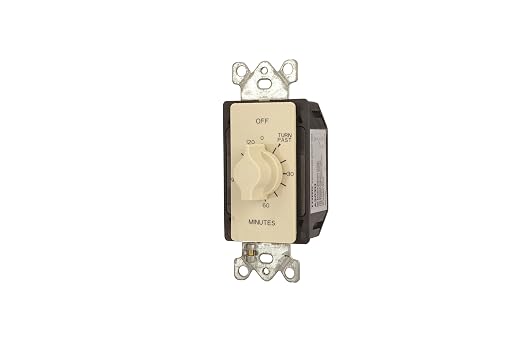 TORK A502H Spring-Wound in-Wall Twist Timer, 2-Hour Length and Ivory Face, 12 AWG / 125-277V, for Automatic Shutoff of Fans and Lights