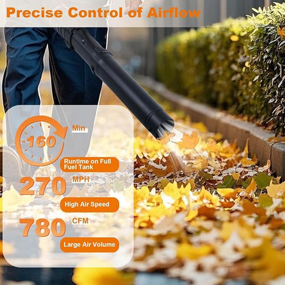 52CC Backpack Leaf Blower, 780 CFM & 270 MPH | 2.2-HP 2-Cycle Gas Powered Leaf Blower, for Heavy Duty Lawn Care, Wet Leaf & Debris Clean