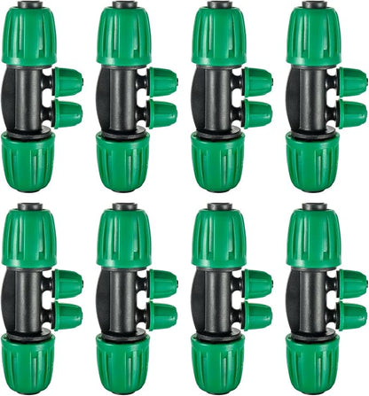 10 Pcs 1/2 to 1/4 inch Garden Hose Tubing Irrigation Fittings,4-Way Anti-Leak 1/2'' to 1/4'' Locked Barbed Drip Irrigation Tee Connectors (1/2"IDx0.6-0.63"OD) 1/2'' to 1/4'' Irrigation Tubing Fitting