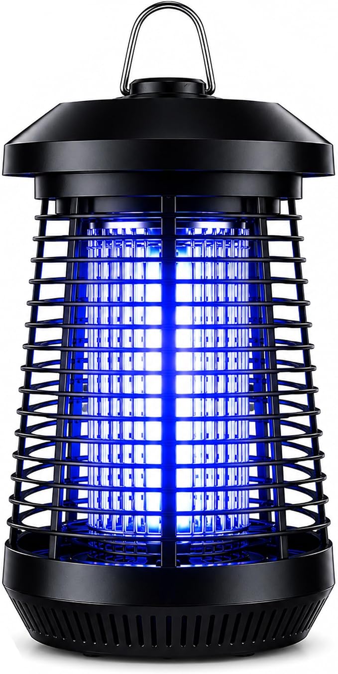 Bug Zapper Outdoor,4200v Mosquito Zapper Killer,Covers 1/2 Acre | Electric Bug zapper Helps Eliminate Mosquitoes and Flying Insects Outdoors. Ideal for Patio Backyard Garage. Easy-clean Tray