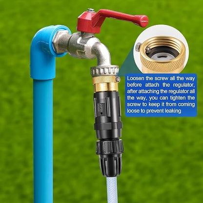 Feekoon 3 Set 25 Psi Drip Irrigation Faucet Adapter Kit 1/2'' Irrigation Tubing to 3/4'' Faucet Water Pressure Regulator Backflow Preventer with Filter, Drip System Parts