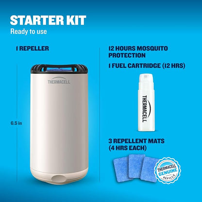 Thermacell Fuel-ZoneGuard Base Fuel Powered Mosquito Repeller; 15-Foot Zone of Scientifically Proven Outdoor Protection; Patio Shield; 12-Hr Refill; DEET-Free; Bug Spray Alternative; Scent-free; Linen