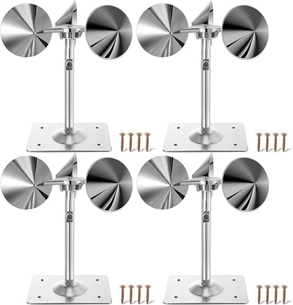 4 Pack Reflective Spinning Bird Deterrent, Wind Powered Aluminum Bird Repeller Scarer Deterrent Devices Outdoor, Repels All Birds Pigeons Sparrows Woodpeckers for Garden Railing Roof Adjustable Neck