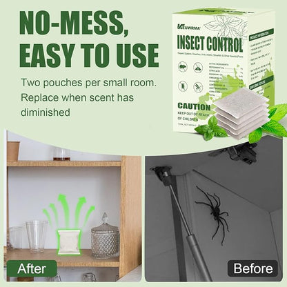 Spider Repellent Indoor Mosquito Patio Peppermint Oil Pet Safe 12 Pack | Formula natural peppermint oil,repels Insect repellent, gentle for pets and kids,For Bedroom Kitchen Basement Yard Garage