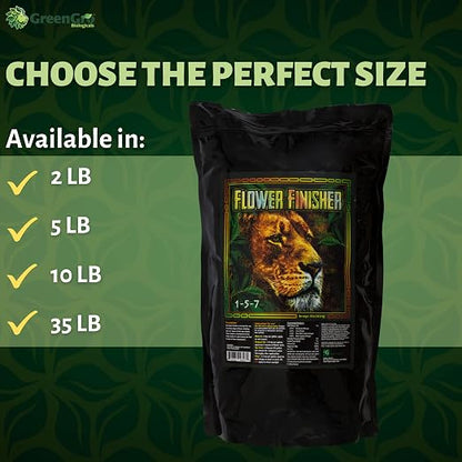 GreenGro Flower Finisher | Organic PK Bloom Booster 1-5-7 | 9 Premium Ingredients | Terpene & Density Enhancer | Final 4 Weeks of Flower | Crab Meal + Seabird Guano | 2 lb