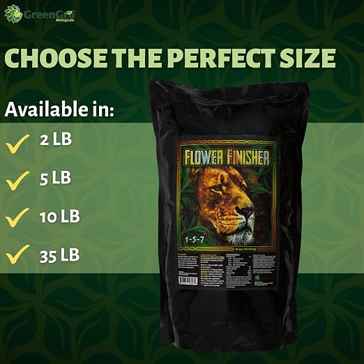 GreenGro Flower Finisher - Organic NPK Fertilizer & Big Bloom Booster for Plants in Flower/Ideal Nutrients to Maximize Yields/P-K Booster Phosphorus Fertilizer/Denser & Bigger Buds (5 lb)