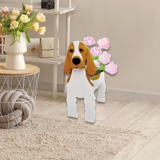 Cocker Spaniel Dog Planter Pots, 9.45 x 9.17 x 13.39 Inches | Dog Flower Pot, Cute Animal Shaped Plant Pot, Gifts for Women & Pet Lovers, Indoor Outdoor Garden Home Office Decor