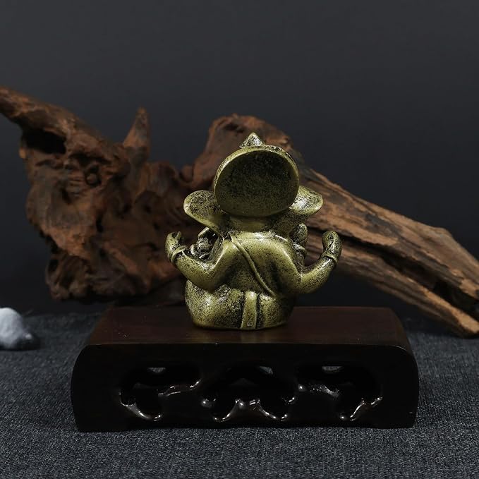 Lord Ganesha Buddha Statue - Elephant God Sculptures Ganesh Figurines | Man-Made Stone Home Garden Buddha Decoration Statues