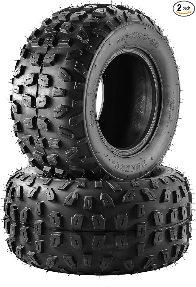 PHILTOP ATV UTV All-Terrain Tires 22x10-10, 4-Ply Super Mud 22x10-10 ATV Tires for Riding Mowers, Golf Carts, Set of 2 (Z-183)