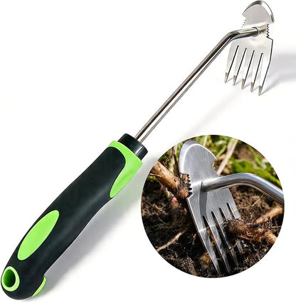 Moorrlii Weed Remover Tool, Hand Weeder Puller Tool, Portable Garden Weeder Tool for Vegetable Gardening Backyard Farm Planting & Uprooting Weeding Tool (Rubber Handle)
