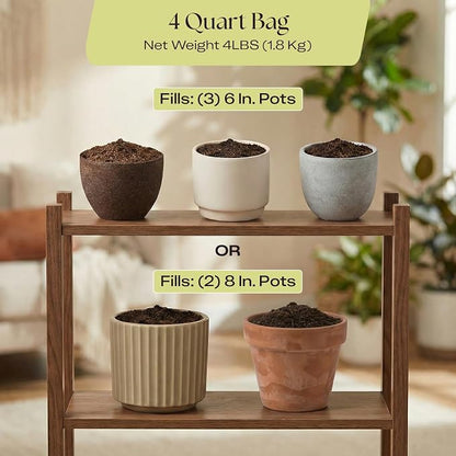 Rosy Soil Aroid Soil Mix, Chunky Biochar Potting Mix, 4 Quarts | For Monstera, Philodendron, Anthurium & Tropical Plants - Peat-Free, Microbially Active, Superior Aeration & Drainage