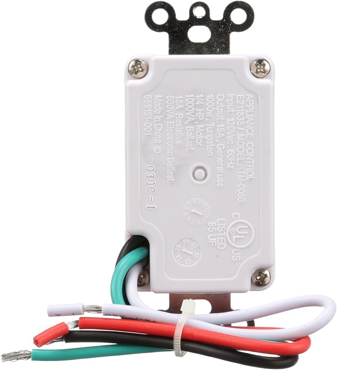 Southwire Woods In-Wall 60-Minute Digital Countdown Timer - Automatic Shut-Off Timer - Energy-Efficient Wall-Mounted Timer - Durable Digital Timer - Easy-Installation Indoor Timer