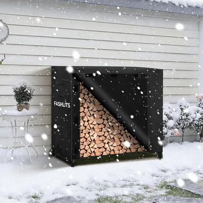 4ft Waterproof Firewood Rack Cover, Heavy Duty 600D Oxford Outdoor Storage Wood Rack Cover For Outdoor, Indoor, Patio(Cover Only, Rack Not Included)