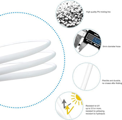 Mister System for Outside Patio, White Misting Kit for Backyard, 65Ft (20M). Outdoor Cooling Mist for Outside Garden, Deck, Umbrella, Canopy, Pool, Porch,Greenhouse, Trampoline Sprinkler, Kids, Park