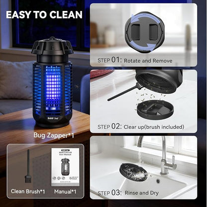 Electric Bug Zapper for Outdoor & Indoor, Mosquito Zapper 4200V 20W Powerful Fly Trap, 1/2 Acre Wide Coverage, IPX4 Waterproof Insect Killer for Backyard, Patio