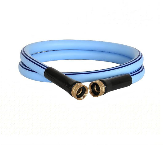 Atlantic 5 ft Female to Female Garden Hose, Blue 5/8" Leader Water Hose | Perfect for Hose Reels & Dehumidifiers – with Solid Brass Connectors