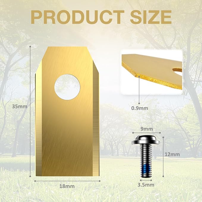 Replacement Blades Compatible with All Ecovacs Lawn Mowers, 36 Pcs Robotic Lawn Mower Blades Compatible with A1600 Rtk, O500, O1200, G1-800, Gx-600, Titan Replacement Robotic Mower Blades