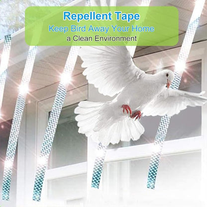 iFealClear 4 Pack Bird Reflective Scare Tapes, Dual-Sided Pigeon Scare Tapes for Garden, Farm, Outdoor, 1048ft Bird Reflective Tape to Keep Away Woodpecker, Blackbirds, Grackles, Herons