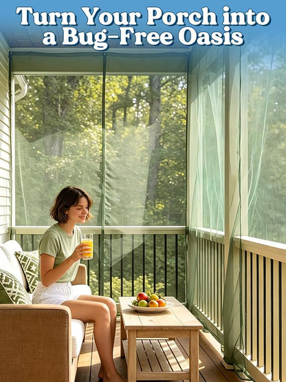 ANPHSIN 65x10ft Ultra fine Mosquito Net for Patio - Mesh Netting Screen for Outdoor Garden Porch Balcony, Protects Skin & Plants from Bugs, Birds, Green