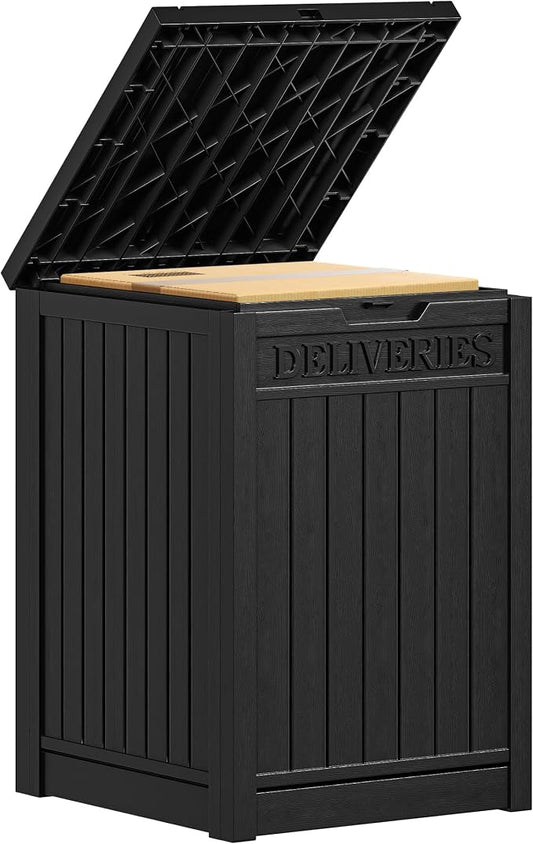 YITAHOME Resin Package Delivery Box 51 Gallon | Secure Lockable Resin Package Delivery Container, Deck Box for Porch & Curbside, Black