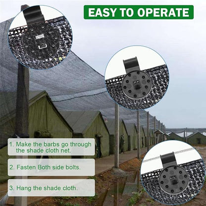 100Pcs Plastic Shade Cloth Clips Black Heavy Duty Sun Shade Lock Grip | UV Resistant Fasteners for Sun Shade Net, Garden Fabric, Anti Bird Netting, Easy Install Reusable Windproof Fixing Clips