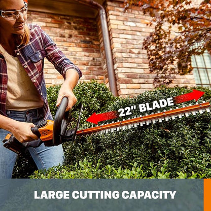 WORX 20V Power Share Cordless Blower/Sweeper/Cleaner and 22" Hedge Trimmer Bundle