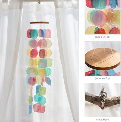 Solange & Frances Rainbow Wind Chimes for Outside. Colorful Windchime Outdoors, Wind Chimes House Decor. Unique Birthday Gifts for Women, Gifts for Mom, Gift for Men
