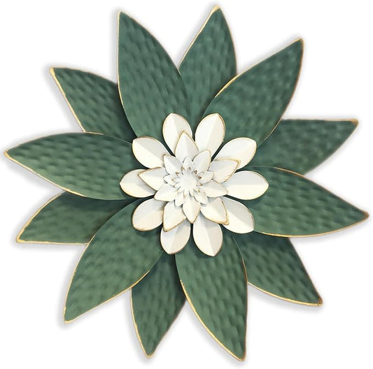 Metal Flower Wall Art Decor,10" Rustic Modern Antique Floral Sculpture, Distressed Iron Wall Hanging Home Decoration Accent Artworks for Indoor Kitchen Bedroom Living Office Outdoor Garden Patio | Floral Sculpture, Distressed Iron Wall Hanging Accent A...