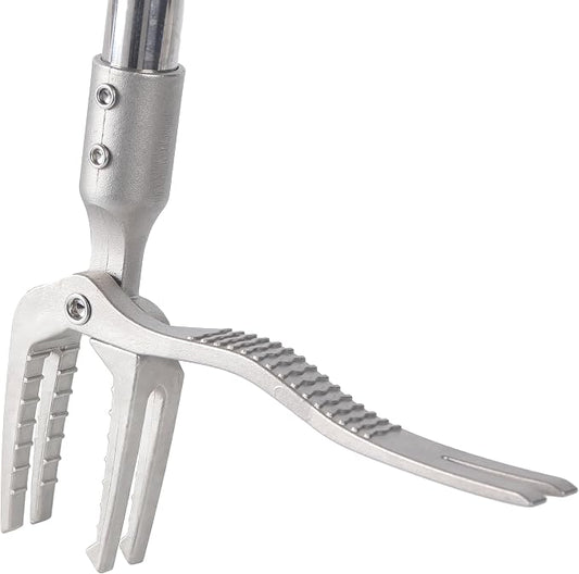 One-Piece Stand Up Weed Puller Tool with Long Handle, 47" No Assembly Stainless Steel Garden Weeder Dandelion Root Removal Without Kneeling