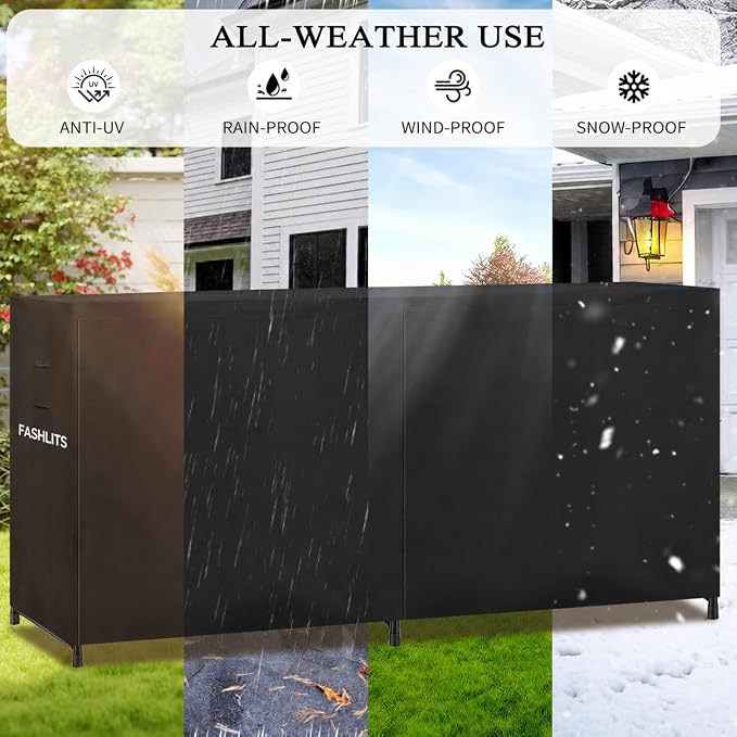 8ft Firewood Rack Cover, Waterproof Heavy Duty 600D Oxford | Storage Wood Rack Cover for Patio, Yard, Indoor and Outdoor Use(Cover Only, Rack Not Included)