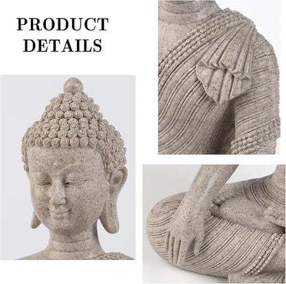 Buddha Statue for Home Decor Beige White-Buddha Statue Large for Spiritual 10.2''-Buddha Decor for Living Room-Buddha Statues for Zen Decor –Indoor Buddha Gift for Shrine , Meditation or Relaxation