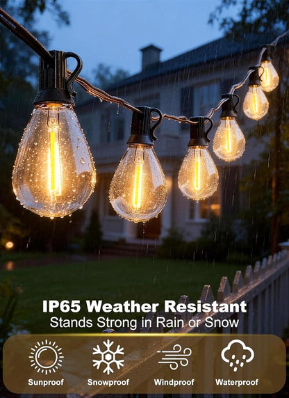 100FT Outdoor String Lights Waterproof, 36+1 Shatterproof S11 LED Bulbs, Extra Long Patio Lights for Outside, Bistro Cafe Decor, Backyard Garden Hanging Lights, Outside Fence Light String