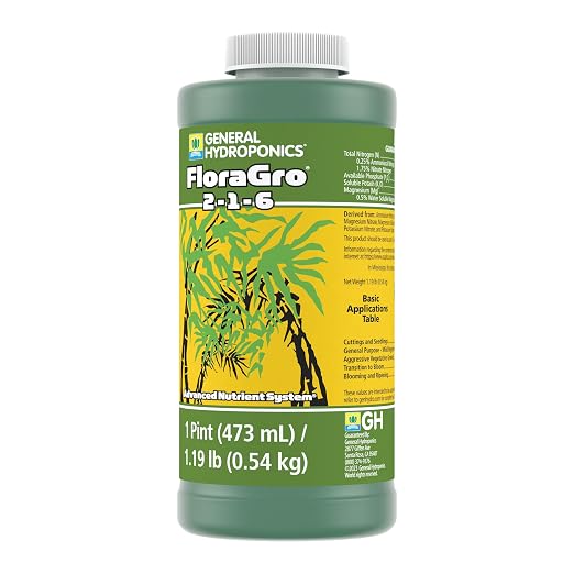 General Hydroponics FloraGro 2-1-6 Plant Food, Part of FloraSeries Advanced Nutrient System for Plants, 16 oz.