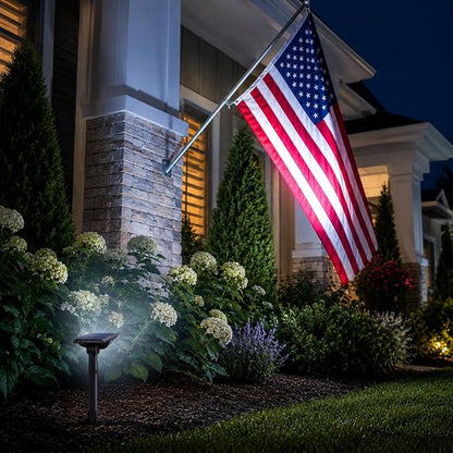 RUIKORING Solar Spot Lights Outdoor Waterproof, 73 LED Landscape Spotlight with 3 Lighting Modes, Dusk to Dawn Auto On/Off, 2-in-1 Wall & Ground Mount for Yard, Garden & Pathway, Cool White, 1 Pack