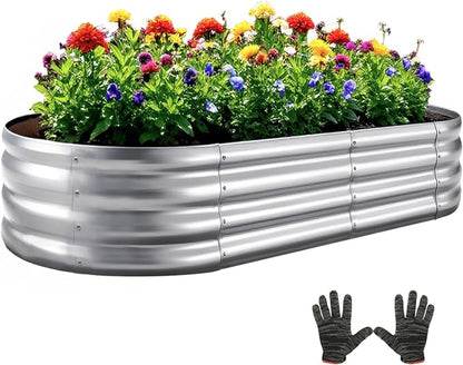 Galvanized Garden Bed kit for Vegetables/Herbs/Flowers (8X4X1)