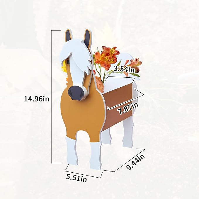 Horse Planter, Cute Animal Shape Flower Planters, Plant Pots for Indoor/Outdoor Garden Decor, Unique Gifts/Souvenirs for Pet Lovers