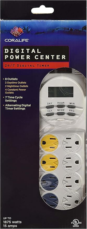 Coralife Aquarium Fish Tank 8-Outlet 24/7 Digital Power Center Timer