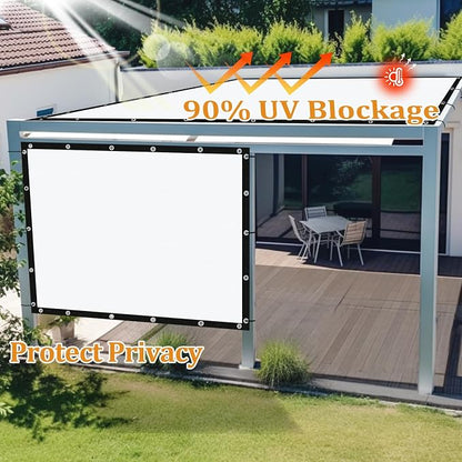 Shade&Beyond Customized Size 90% Sun Shade Cloth with Grommets, 11' X 11' Pergola Shade Cover Canopy, Mesh Tarp Sun Screens for Patio, Outdoor, Garden, Backyard GN01, White