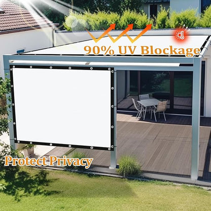 Shade&Beyond Customized Size 90% Sun Shade Cloth with Grommets, 6' X 11' Pergola Shade Cover Canopy, Mesh Tarp Sun Screens for Patio, Outdoor, Garden, Backyard GN01, White