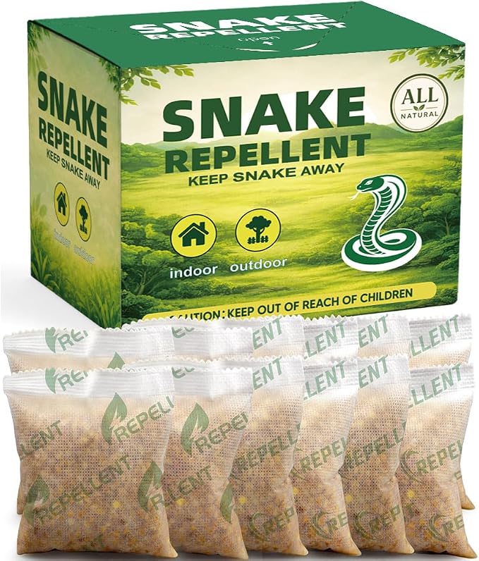 Snake Repellent for Yard, Snake Deterrent Outdoor, 12-Pack Snake Away Repellent for Garden/Lawn, Backyard Snake Repellent, Covers 120 Sq Ft, Lasts Up to 60 Days