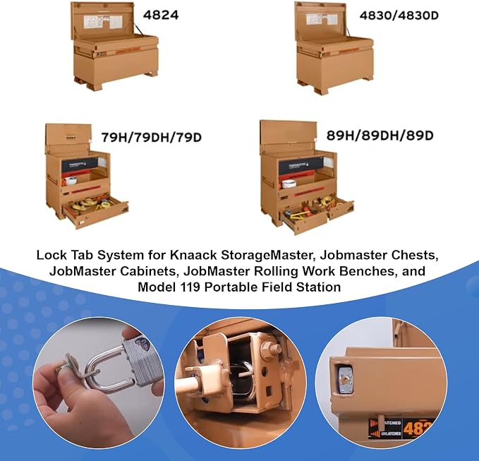 7286-1PK Lock Tab System for Knaack Tool Box | For Knaack StorageMaster Jobmaster Chests and Jobmaster Cabinets -2 Pack