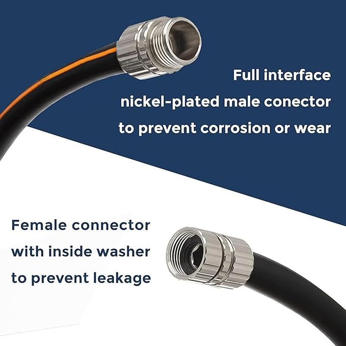 Giraffe Tools Garden Hose 5/8", Custom Length, Heavy Duty, No Kink, Flexible, Rubber Garden Hose, Leakproof Water Hose, 600 Burst PSI, 75ft Male to Female Hose